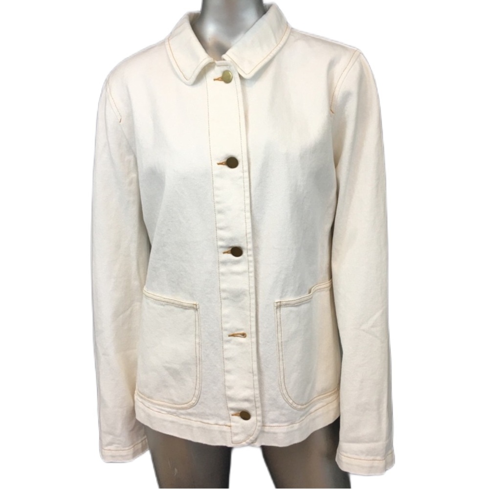 ANTHROPOLOGIE THEKorner White Denim Jacket